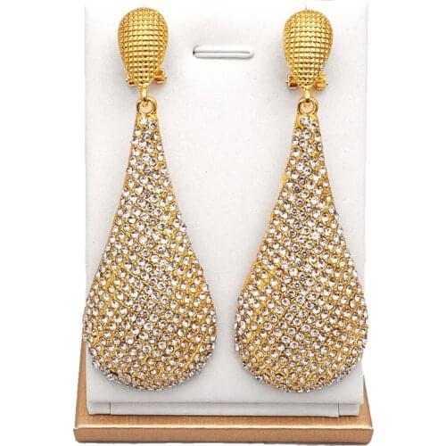 Long Statement Crystal Pending Earrings Tassel Ethnic Indian Jewelry Drop Earrings Wedding Earrings Jewelry