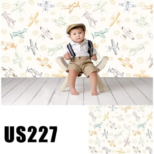 HUAYI Photo Background Newborns Baby Child Photography Backdrops Customize Studio Plane Aircraft Boys Photoshoot Backdrop US227