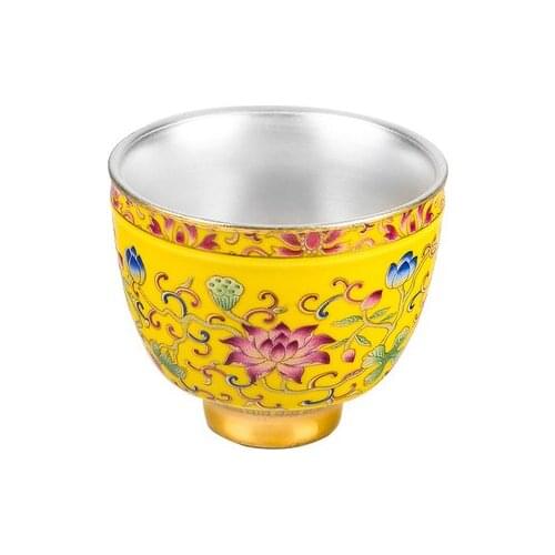 Jingdezhen Ceramic Tea Cup Genuine Sterling Silver 999 Handmade Silver Cup Kung Fu Black Tea Da Hong Pao Teaware Free Shipping