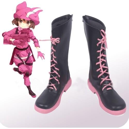 Sword Art Online Alternative: Gun Gale Online DLC Llenn Cosplay Shoes Boots Halloween Party Cosplay Costume Accessories