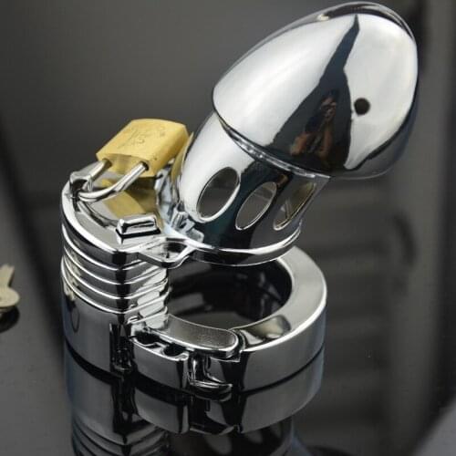 Male Chastity Device Metal Chastity Cage with Adjustable Cock Ring Penis Lock Sex Toys Men Restraint Chastity Belt Adult Toys
