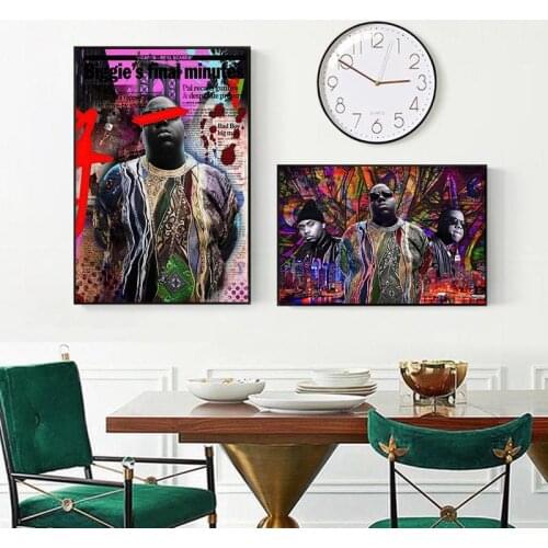 Hip Hop Biggie Smalls Music Poster Rap Star Canvas Art Painting on The Wall Decor Printed Portrait Pictures for Living Room