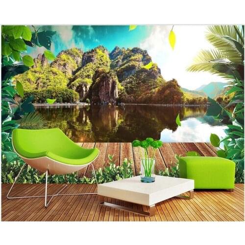 3d photo wallpaper custom mural Modern mountain lake scenery tv background home decor living room wallpaper for walls 3 d