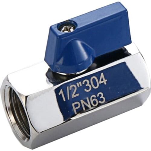 New 1/2Inch 304 Stainless Steel Mini Ball Valve Female By Female NPT Air Compressor Valves Water Gas Oil Shut Off Valve
