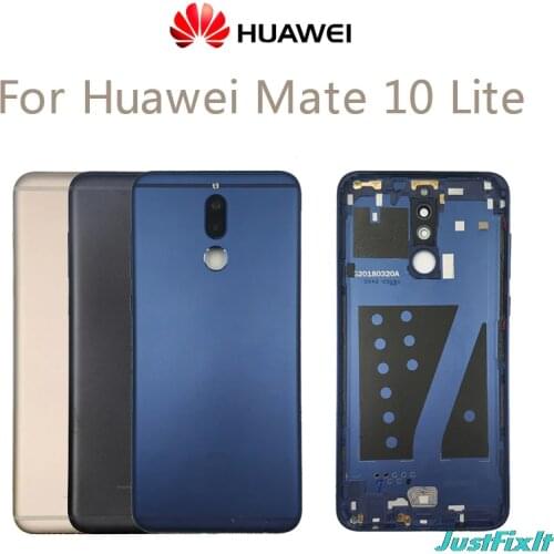 Original For Huawei Mate 10 Lite Battery Back Cover Rear Housing For Nova 2i Metal Door Camera Glass Lens Repair Parts