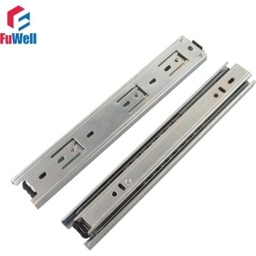 2pcs 10inch Length Drawer Slides Rail 40mm Width Cold-Rolled Steel Fold Telescopic Ball Bearing Cabinet Drawer Sliding Runner