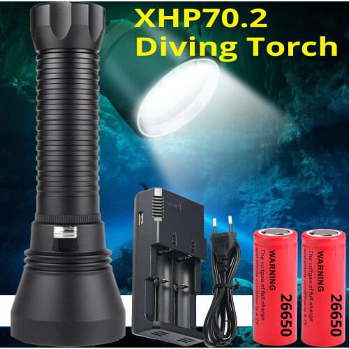 Brightest XHP70.2 Most Powerful LED Scuba Diving Flashlight 200m Underwater Torch XHP50 IPX8 Waterproof XHP70 dive Lamp lanterna