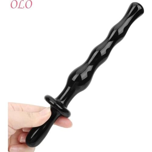 OLO Black Butt Beads Prostate Massage Sex Toys for Women Anal Plug Erotic Double Ends Female Masturbation