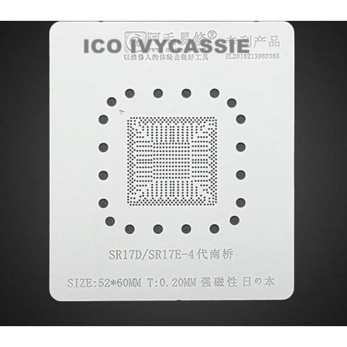 SR17D SR17E-4 BGA Stencil Reballing IC Pins Solder Tin Plant Amaoe Square Hole Heating Steel Mesh 0.20mm Thickness