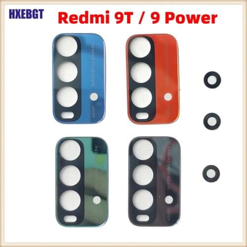 Back Camera Glass Lens For Redmi 9T / Red Mi 9 Power Main Camera Glass Cover With Sticker Smartphone Repair Parts