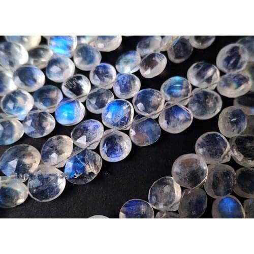 Loose beads white moonstone heart smooth 6-8mm AAA 24cm for DIY jewelry making FPPJ wholesale beads nature gemstone