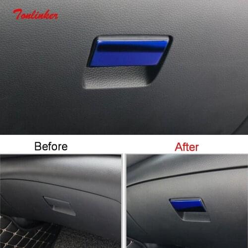Tonlinker Covers For Nissan SYLPHY 2012-18 Car Styling 1 PCS Stainless steel Glove box handle sequins Decoration Cover sticker