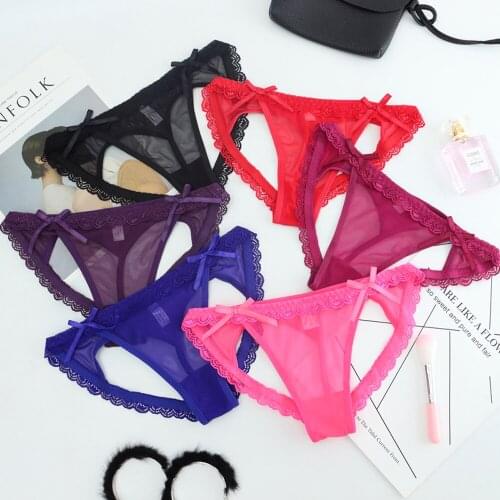 5pcs/lot women Sexy Panties thong lingerie hollow briefs female Underwear G-string bragas girl intimates transparent 8021P5