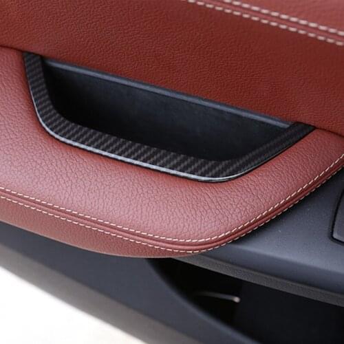Carbon Fiber Style Car Main Drive Door Armrest Storage Box Trim Strip For BMW X3 F25 2011-17 LHD ABS Auto Interior Decals