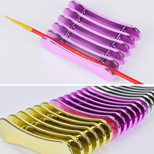 YZWLE 5 Grid Nail Art Penholder Nails Brush Rack Accessory Carving UV Gel Crystal Pen Carrier Storage Nails Tool Stand Holder