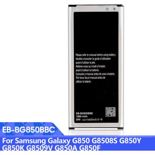 Original EB-BG850BBC Battery For Samsung GALAXY Alpha G850 G8508S G850Y G850K G8509V G850A EB-BG850BBU/BBE Phone Battery 1860mAh