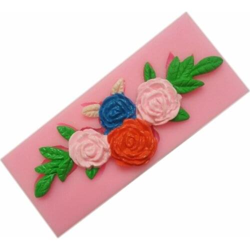 1pcs Flower Leaves Shape Fondant Cake Decorating Tools Sugar Lace Molde Silicone Form Bakery Soap Molds 3d Silicone Rose Mold