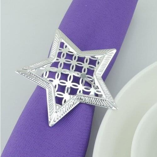 10pcs/lot Christmas tree napkins napkin ring hollow silver buckle, hotel table decoration napkin ring