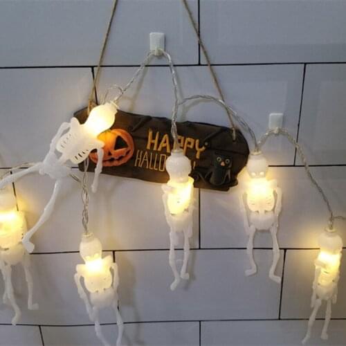 10Lights Hanging Halloween Decor Pumpkins/Ghost/Spider/Skull LED String Lights Lanterns Lamp For DIY Home Outdoor Party Supplies