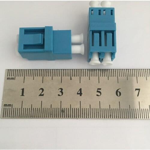 100pcs/lot LC Duplex Single Mode Fiber Optic Adapter LC Optical Fiber Coupler LC UPC Fiber Flange LC Connector