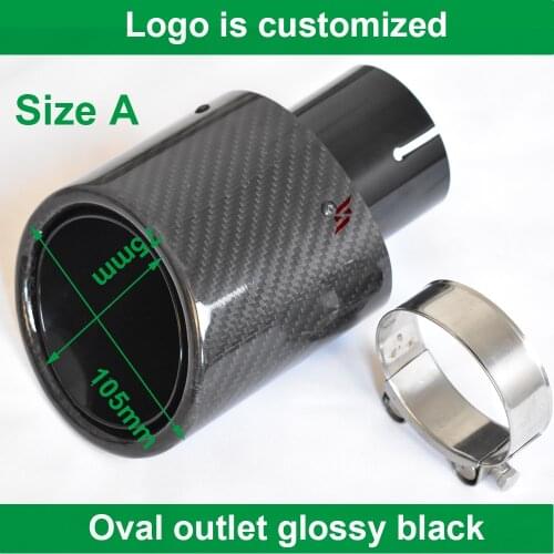 115mm Outlet Car styling Oval Slanted Exhaust Tip Glossy Matt Carbon Fiber muffler Exhaust tip muffler pipe Tailpipe For Toyot