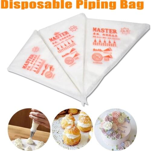 50pcs Disposable Pastry Piping Bag Clear Icing Fondant Cake Cream Decorating nozzles Bakeware Pastry Tip Tools Top Grade