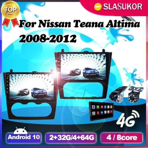 6G+128G Android 10 For Nissan Teana Altima Manual 2008 2009 2010 2011 2012 Car Radio Stereo Player GPS Navigation Multimedia DVD