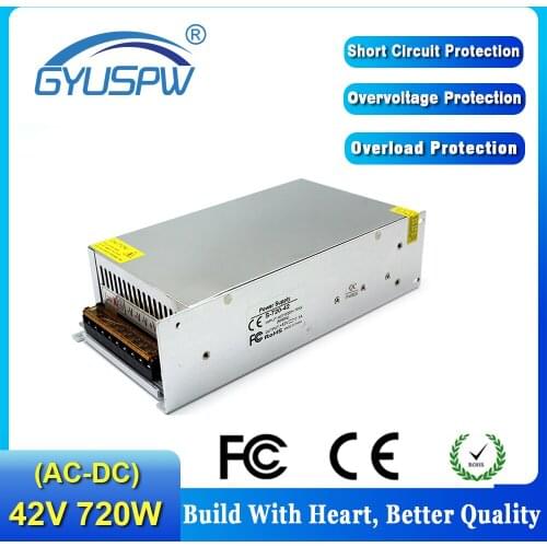 720W 17.1A 42V Adjustable power source Transformers 110V 220V AC to DC42 for CNC Router Stepper motor Equipment CCTV