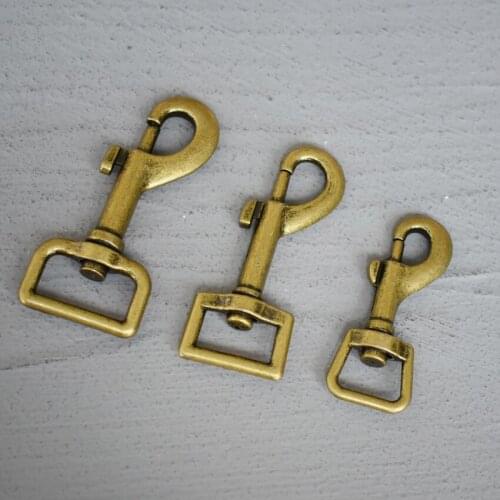 10 Pcs 15/20/25mm Bronze Metal Snap Hook Leather Belt Strap Bag Buckles Metal Clasps Lobster Dog Leash Swivel Trigger Clips