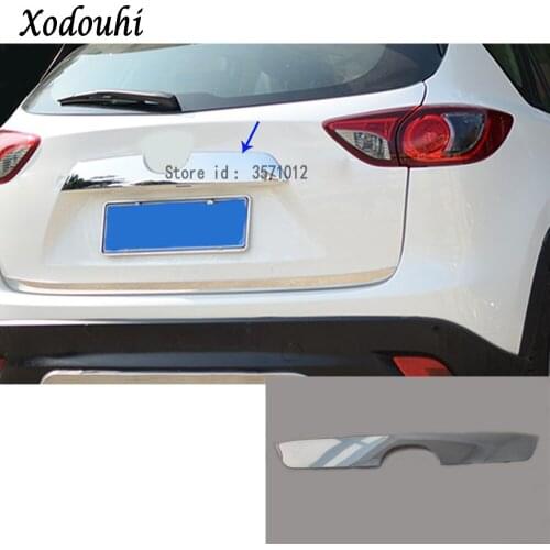 For Mazda CX-5 CX5 2013 2014 2015 2016 ABS Chrome Rear Back Door License Tailgate Bumper Frame Plate Trim Lamp Trunk Parts 1pcs