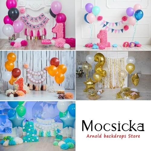Birthday Photography Backdrops 1st Baby Shower Cake Smash Photo Background Children Newborn Pink Interiors Studio Photocalls