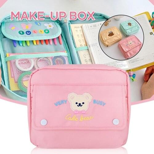 Korea Fashion Bear Cosmetic Cases Cute Student Pencil Bag Case Storage Holder Large Capacity Home Pencil Bag Storage Case