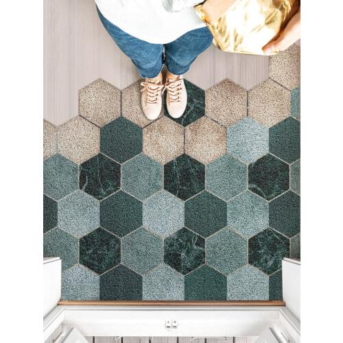 Nordic ins marble geometry Entrance hall carpet PVC wire loop mat INS Door mat Living room floor mat bathroom non-slip rug