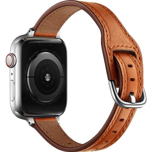 BEAFIRY Leather Band Compatible with Apple Watch SE Series 6 Band 44mm 42mm 40mm 38mm Replacement Wristbands strap for iWatch