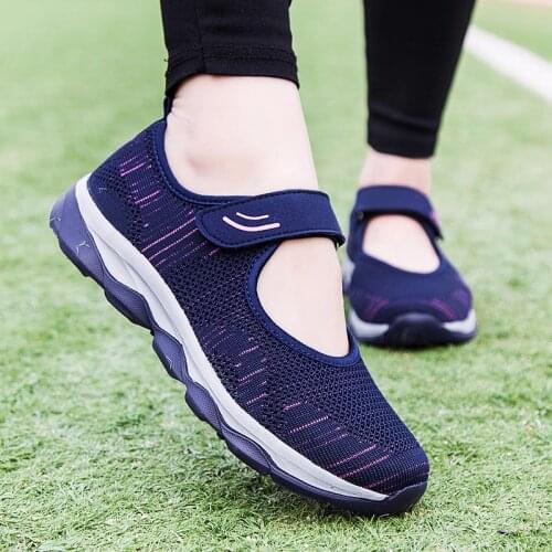 Big Size Summer Ventilation Sports Shoes for Women Sneakers Woman 2021 Running Shoes Ladies Sneakers Sport Dark Blue GME-1774