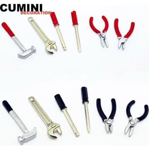 6pcs/Set 1:12 Doll House Miniature Accessories Metal Hand Tool Repair Xmax Gift