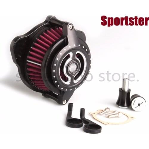Motorcycle Black Radial Blunt Air Cleaner intake filter For harley Sportster 1200 883 Forty Eight 91-15 Contrast Cut