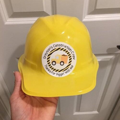 Construction Birthday Stickers Loads of Fun Stickers Custom Name Text Dump Truck Labels Construction Crew Stickers