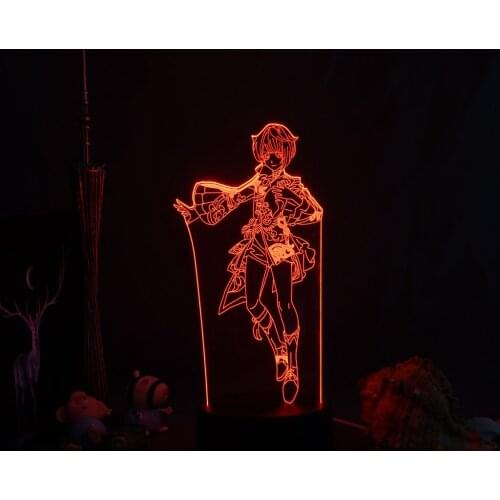 Night Light Genshin Impact 3D Illusion Lamp Hot Game Light for Bedroom Decor LED Light Atmosphere Bedside Night Lamps Kids Gift
