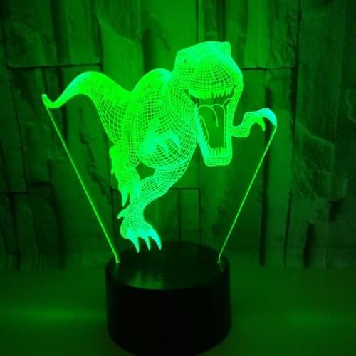 3D Optical Illusion Night Light Dinosaur Led Table Lamp 7 Colors Charging for Kids Toys Bedroom Decor Christams New Year Gifts