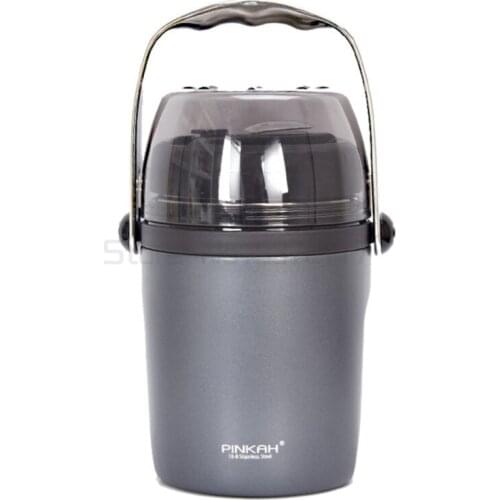 New Pinkah 1.6L Large Capacity 3-Layer Vacuum Insulated Bento Box Household Food Insulation Tank 304 Stainless Steel Lunch Box