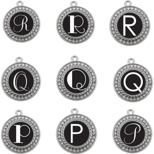 P Q R SQUARE CIRCLE LETTER CHARM