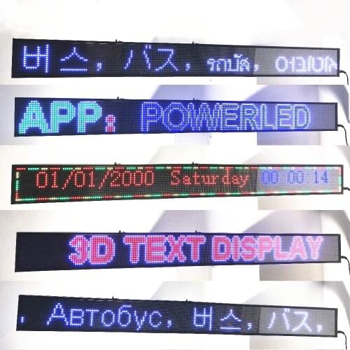 16x192 Pixel 98cm P5 Full Color Rgb Sign Led Display Board Indoor Wifi Programmable Scrolling 3d Message Advertising Screen