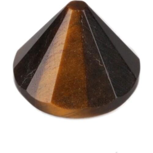 Half-drill cut cone geometric tiger eye opal black obsidian blue sand crystal semi stone bead for DIY jewelry making