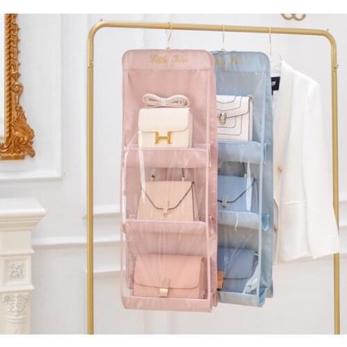Transparent Dust-Proof Hanging Purse Handbag Organizer Large Clear Double-sided Wardrobe Hanging Organizers Closet Storage Bag