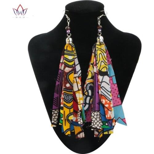 Private Custom Handmade Cotton Drop Earrings African Print Jewelry Cotton Tassel Earrings Colorful Tassel Earrings BRW WYB29