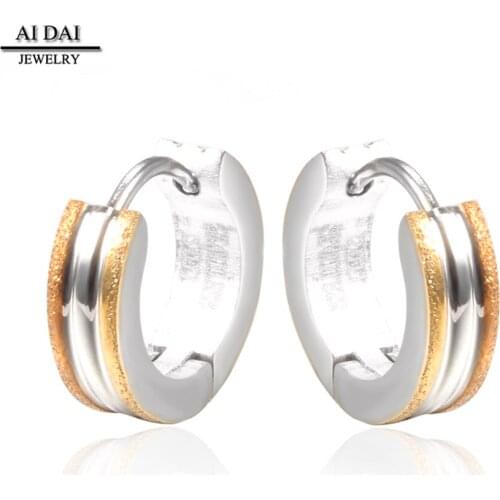 Star same style earrings, Western style earrings, trendy design earrings, stainless steel double-sided earrings, three-color ele