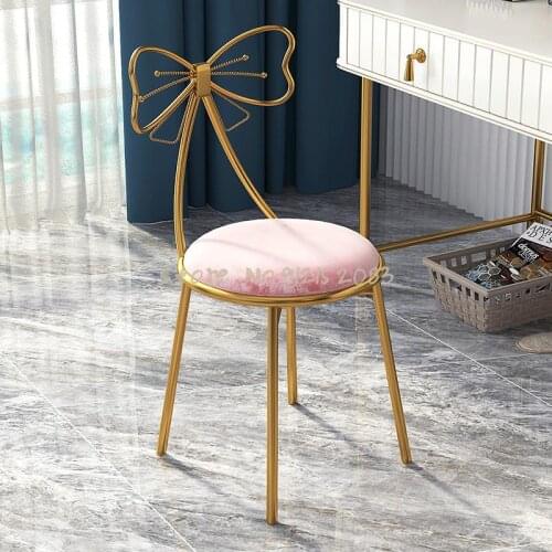 Dressing chair dressing table stool modern minimalist light luxury backrest bowknot leisure chair net celebrity home fairy chair