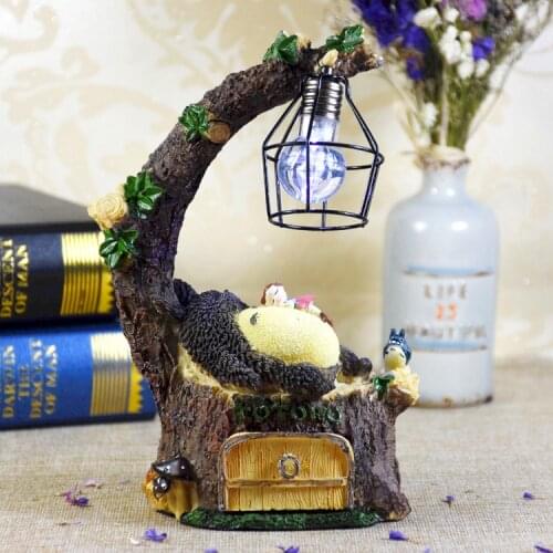 Japan Anime cute Totoro Led Night Light Action Figure Toys Resin Animals Cartoon Table Lamp Bedroom Bedside Lights Decoration