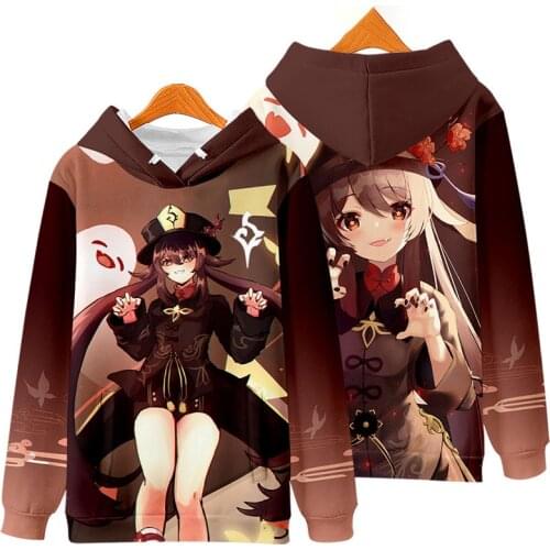 Genshin Impact Cosplay Hu Tao Hoodie Pullover Hoodies Kawaii Streetwear Harajuku Sweatshirts Clothes Long Sleeve Kids Hooded
